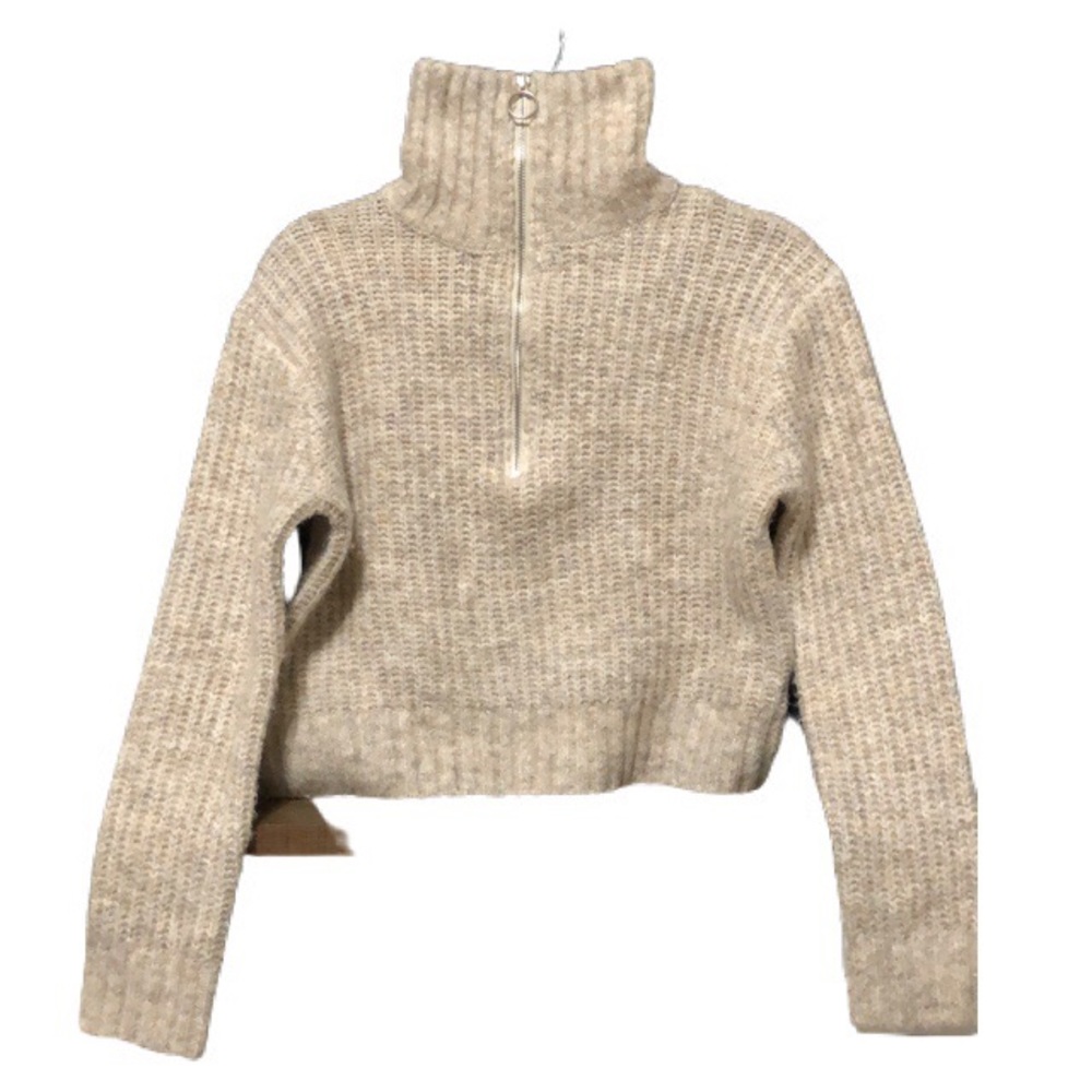 Zip Half Crop Sweater
